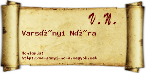 Varsányi Nóra névjegykártya