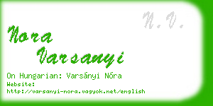 nora varsanyi business card
